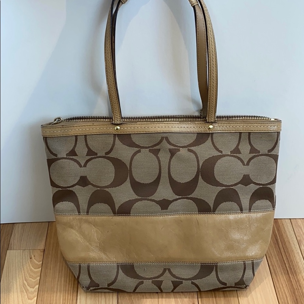 Coach Tan Logo Tote